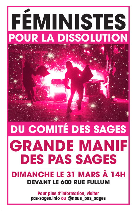 Féministes pour la dissolution du comité des sages. Grande manif des pas sages